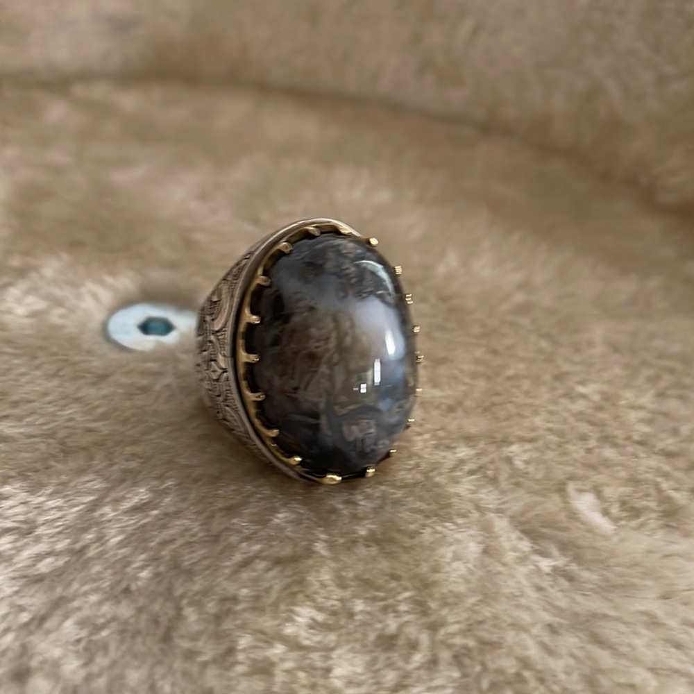 925 silver ring with unique stone from the Middle East